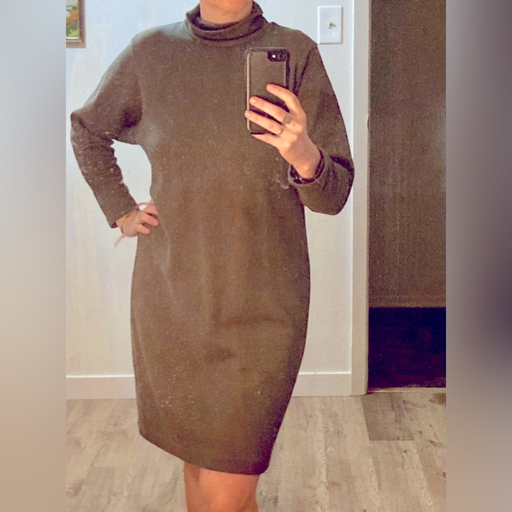 Vintage green turtleneck dress